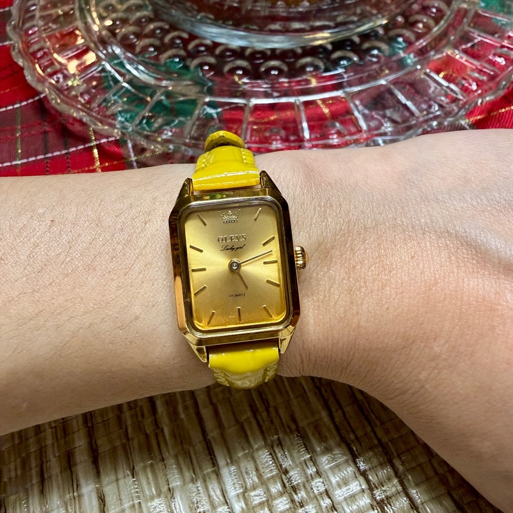Olevs Women's Gold Watch with Yellow Strap. Limited edition